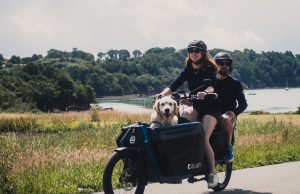 Voyager à vélo avec son chien A vélo avec son chien